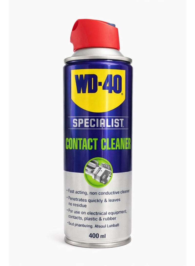 WD-40 Specialist Contact Cleaner Spray – 400 ml | Fast-Acting, Non-Conductive Electrical Cleaner